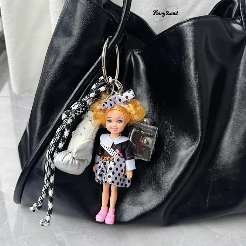 Original Doll Bag Charm, Cute And Girly Niche Design Gift With Pearl Black And White Accessory Pendant gifts