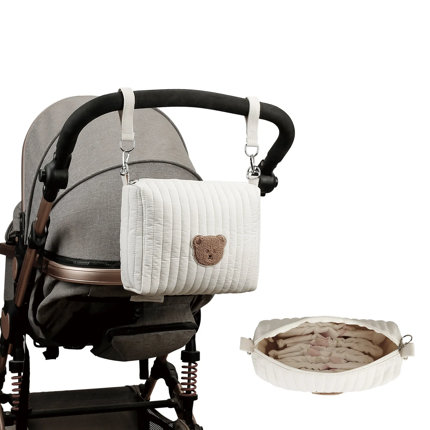 

Простая сумка для хранения с вышивкой плюшевого мишки, легкая дорожная сумка для туалетных принадлежностей, дорожная сумка для хранения детских подгузников