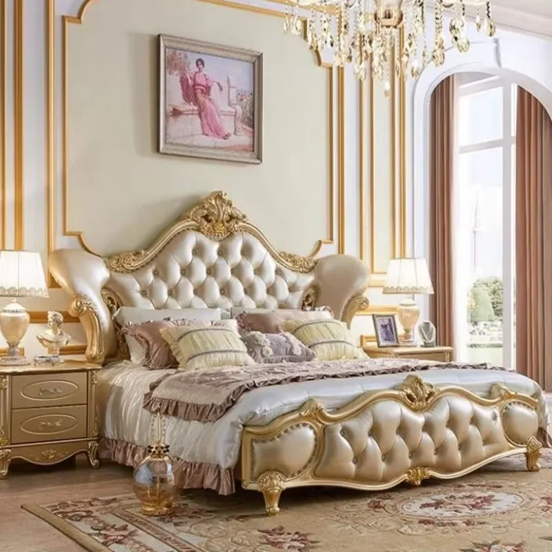 Master Modern High End Bed Frame Modular Designer Aesthetic Frame Double Bed European Bedding Camas Matrimonial Home Furniture