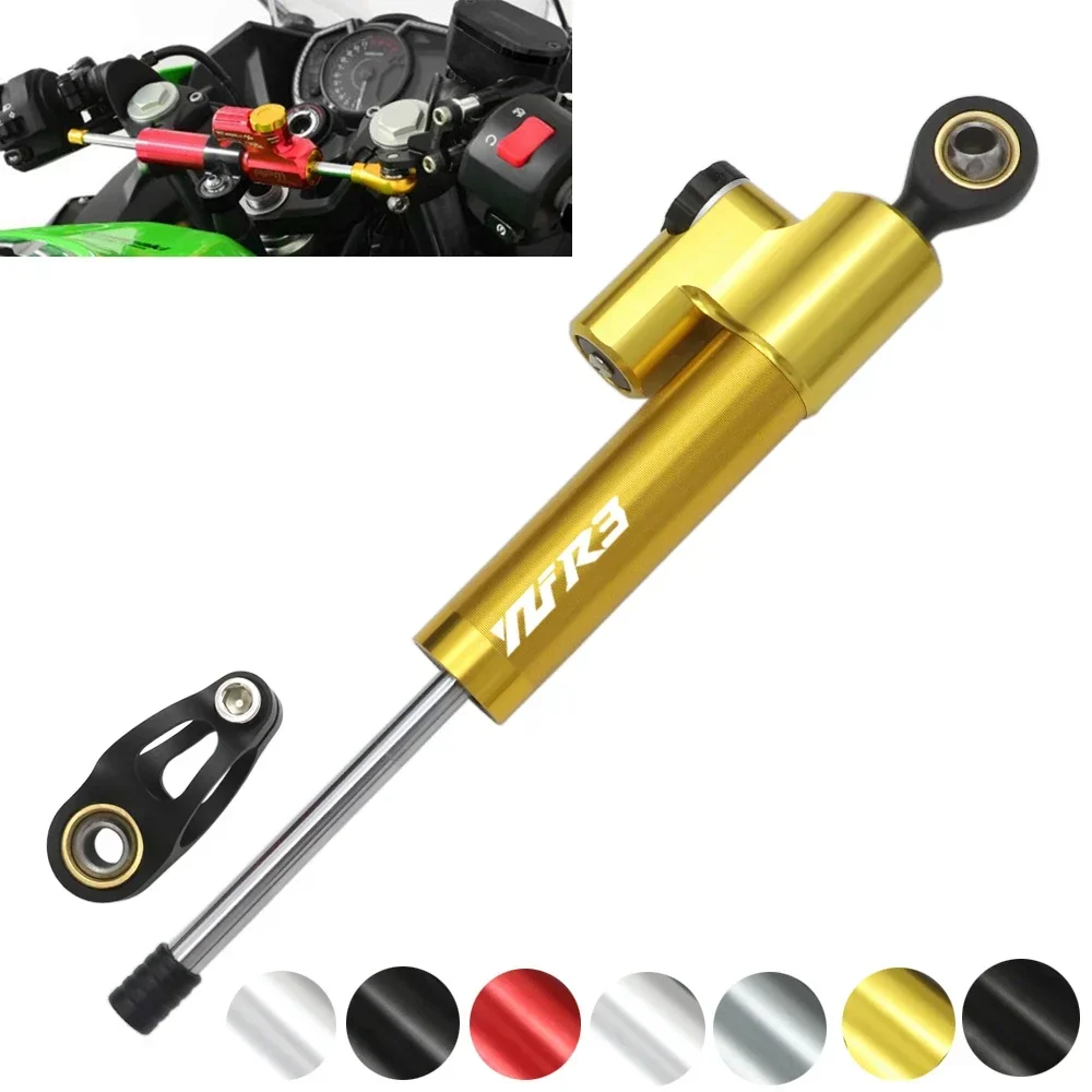 Estabilizador de amortiguador de dirección CNC YZF R3 R6, Control de seguridad inverso lineal para NINJA 400, motocicleta, bicicletas, más de 600cc