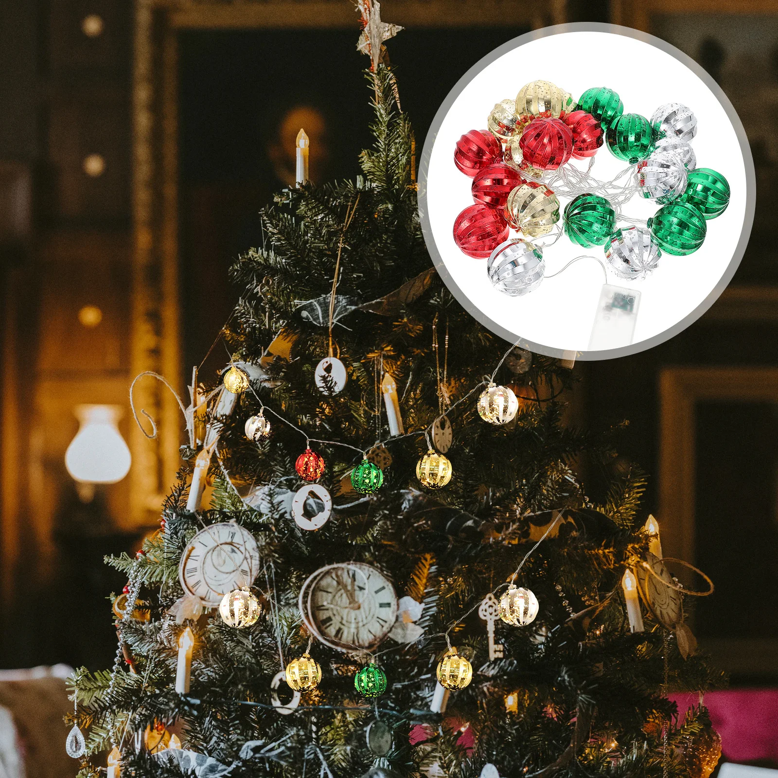 

1Pcs Christmas Ball String Light Colorful Creative Xmas Festival Lamp Decorative Hanging Lights for Christmas Festival Lamp