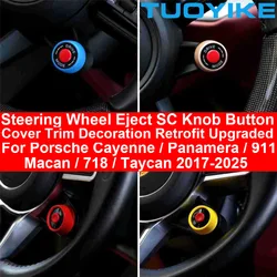 Car Interior Steering Wheel Eject SC Knob Button Drive Mode Trim Decoration For Porsche Cayenne Panamera Macan 911 Taycan 718