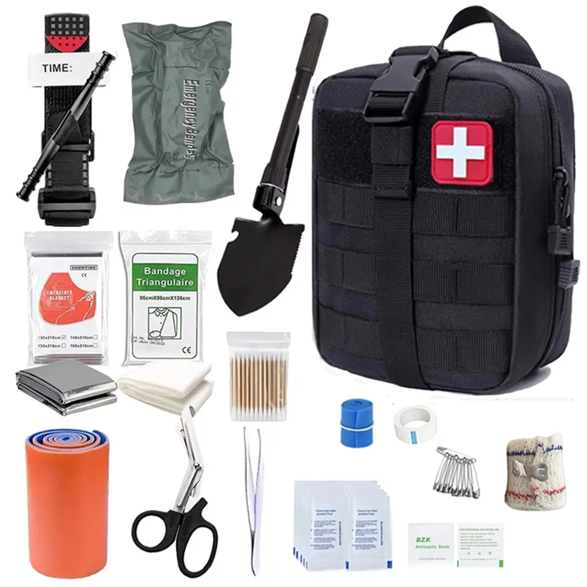 

84 Ultimate Survival First Aid Kit - Professional grade equipment with scissors, tweezers and more for outdoor, workplace
