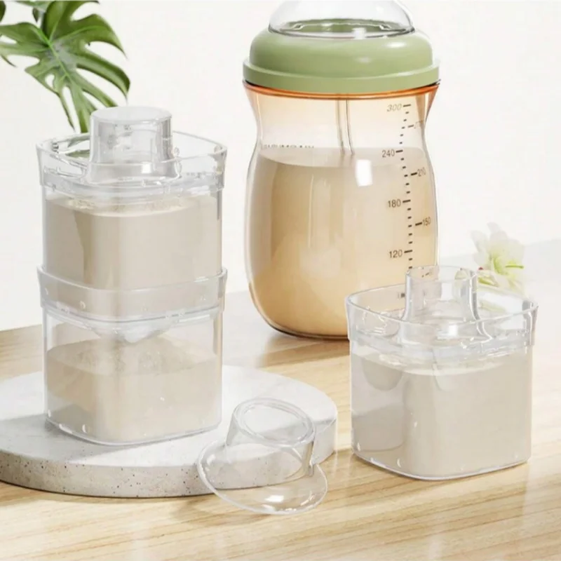 

90 мл упаковочная коробка для детского сухого молока - портативная герметичная коробка для хранения детских закусок - прозрачный поднос для хранения