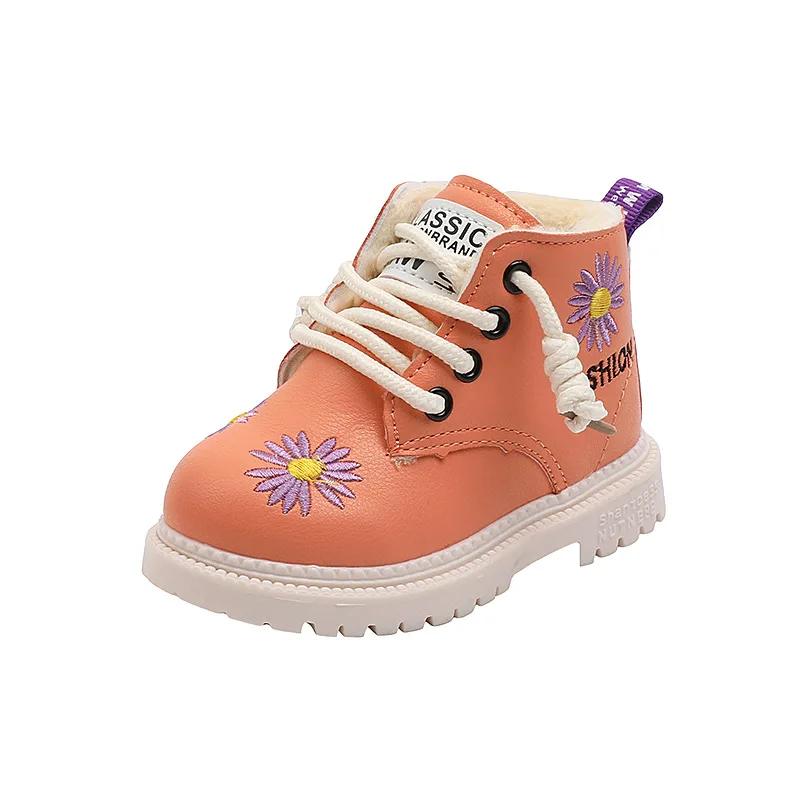 New Children Shoes Baby Girls Boots Boys Student PU Leather Casual Lace-Up Ankle Boots Kids boots