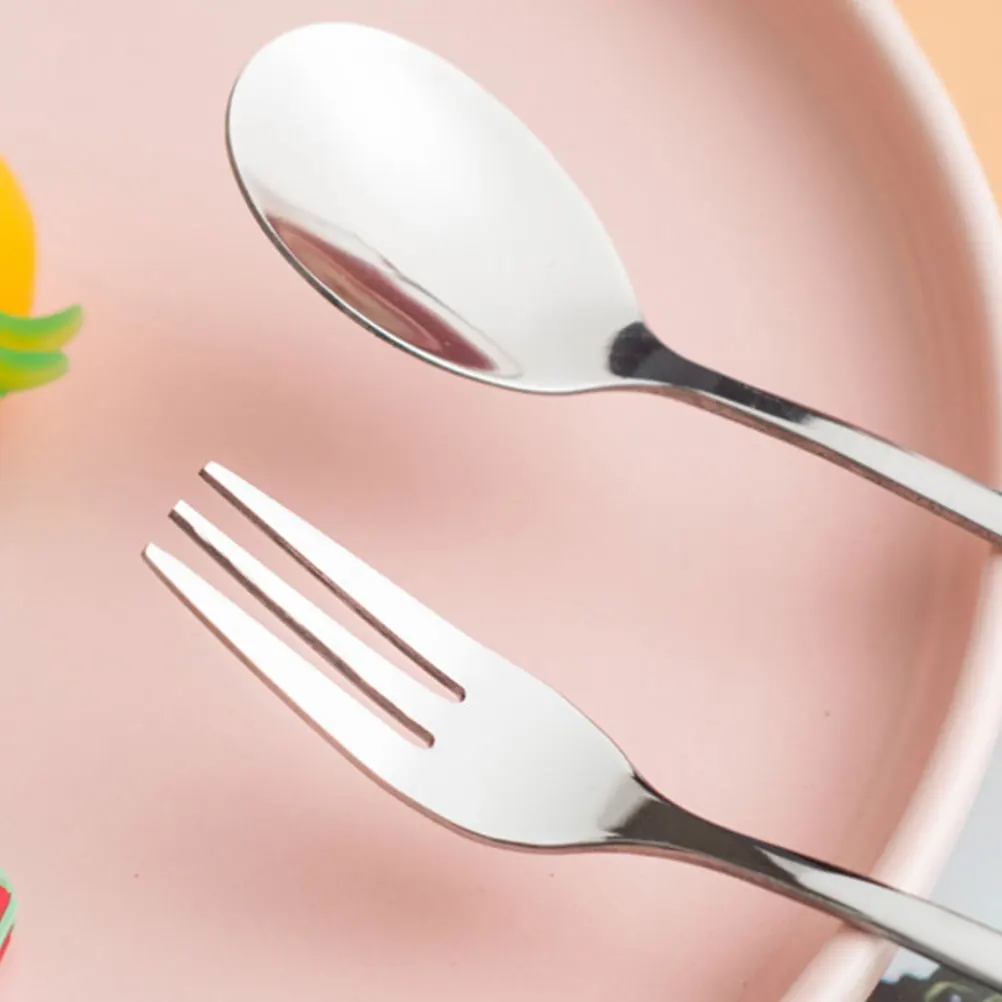 

4pcs Stainless Steel Fruit Forks Silicone Handle Dessert Forks For Birthday Party Appetizer Snacks Food Picks Kitchen Gadget