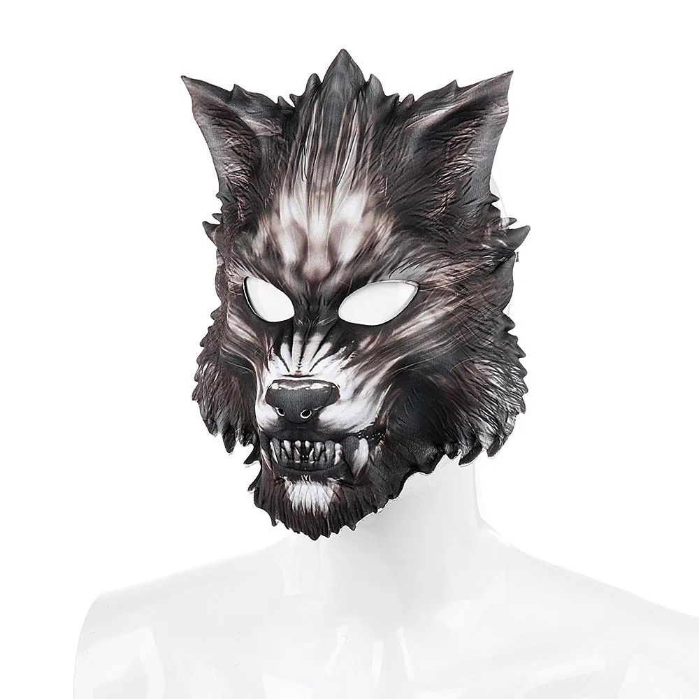 Halloween Mask EVA Half Face Animal Wolf Mask Carnival Party Makeup Ball Prop Mask