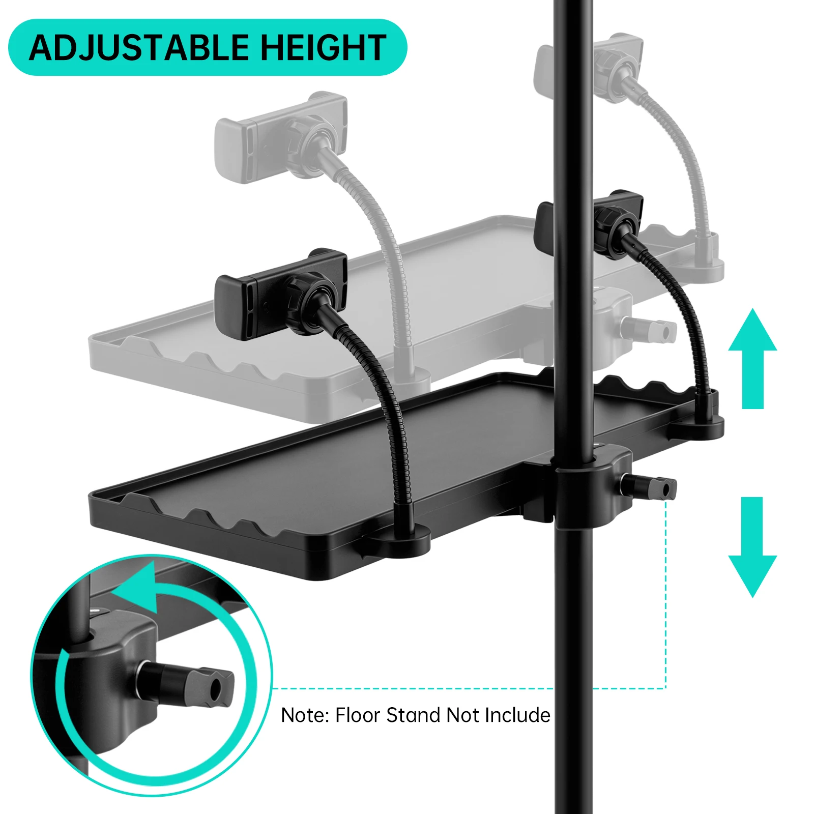 Adjustable Microphone Stand Sound Card Tray For Live Tripod Bracket Phone Holder Clamp Musical Instrument Parts Accessories