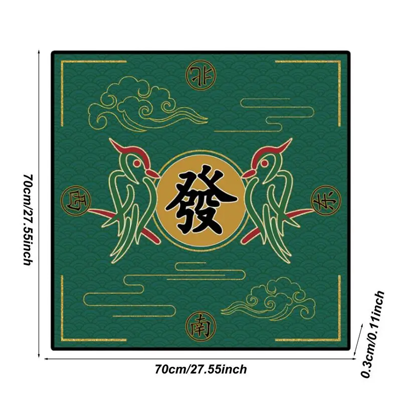 Game Mat For Table 27x27-Inch Anti Slip Mahjong Table Covers Board Game Table Mat Dice Game Tablecloth Mahjong Accessories For