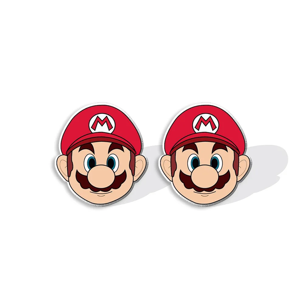 Hot Super Mario Acrylic Earrings Peripheral Series Game Small Mushroom Heat Shrink Earrings Creative Earrings Gifts Wholesale