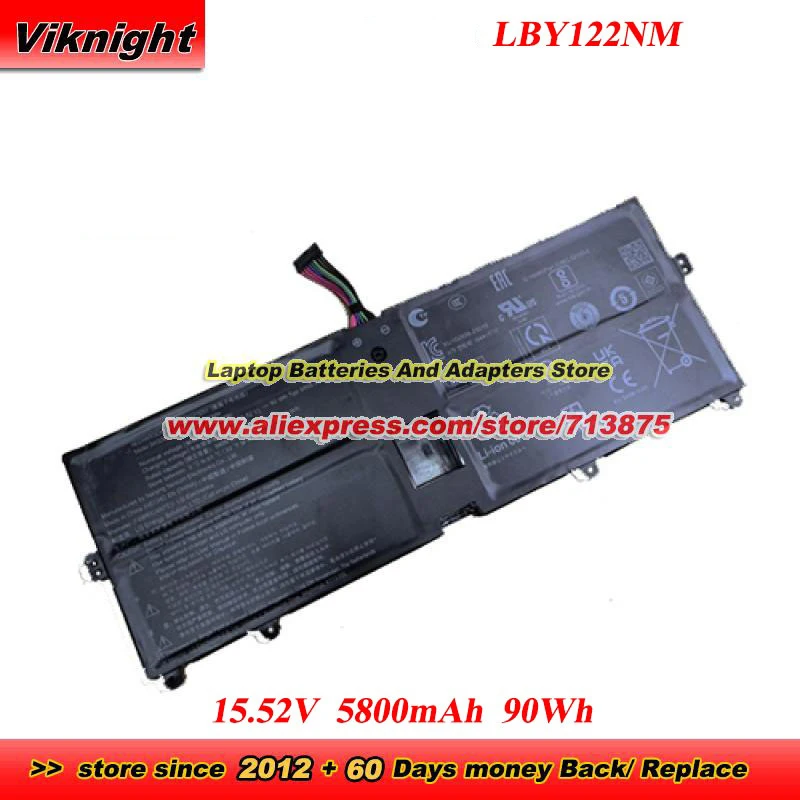 

LBY122NM Battery for Gram 16Z90R 17Z90Q laptop Battery 15.52V 5800mAh 90Wh