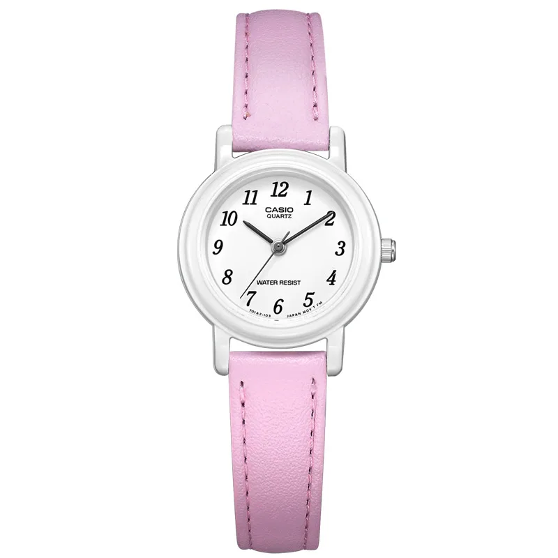 CASIO LQ-139L Quartz Watch for Women, Leather Band, Resin Case, 30M Waterproof, Lightweight Daily Casual Timepiece