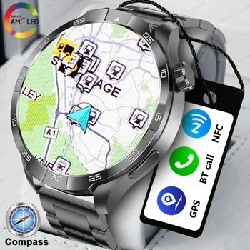 For Galaxy Watch Puls Men 1.85 AMOLED HD Screen PK Watch 4 PRO Bluetooth Call GPS/NFC/Compass Waterproof Smart Watch 2024 New