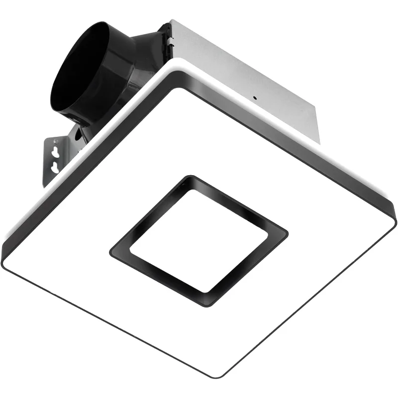 مروحة عادم Akicon مع مجموعة إضاءة، 90 CFM، 1.5 Sones، إضاءة LED 3CCT قابلة للتعتيم بقدرة 15 وات مع ضوء ليلي 5 وات، تهوية للحمام