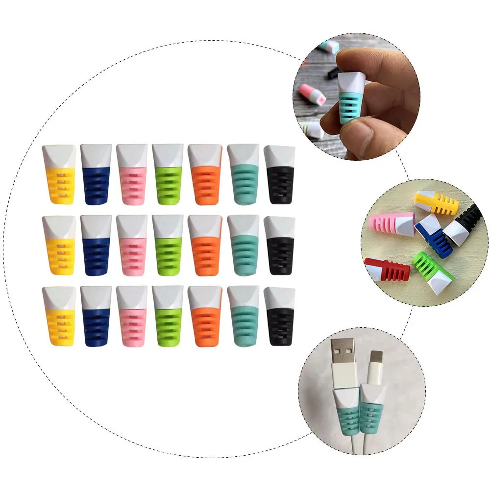

50Pcs Data Cable Sleeve Universal Cord Protector Strong ABS PVC Material Resists Wear Tear Bright Colors Fast