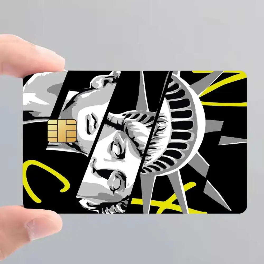New York City Statue of Liberty Film Skin Cover Credit Card Stickers 4PCS Debit Front Decoration Bank Bus Pass Waterproof