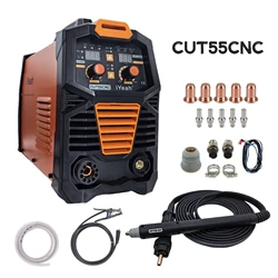 CNC Non-HF Pilot Arc CUT55 CNC iYeah Plasma Cutter 110V/220V 55A Machine With PT60/PTM60 Straight Torch Easy Cutting 25mm