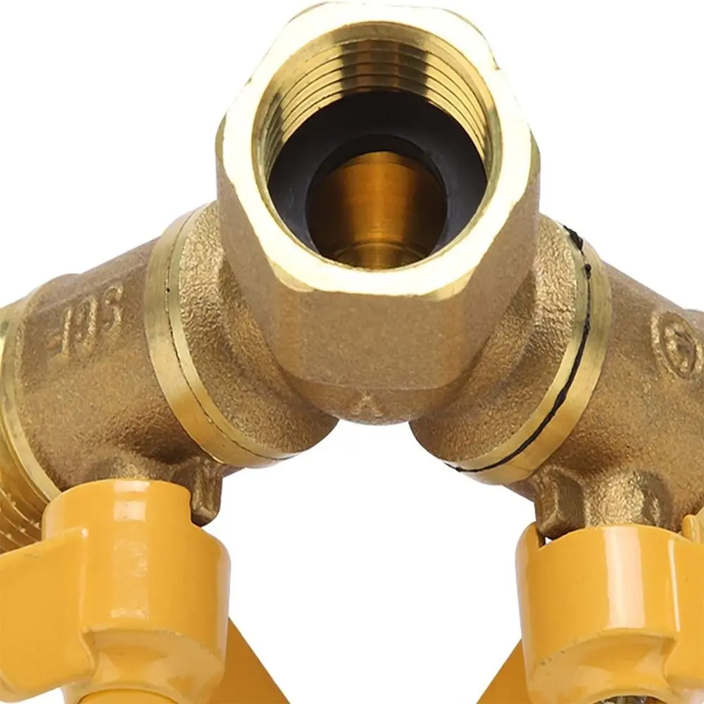 Brass Y Valve Durable 2 Way Y Shape Connectors Water Splitter