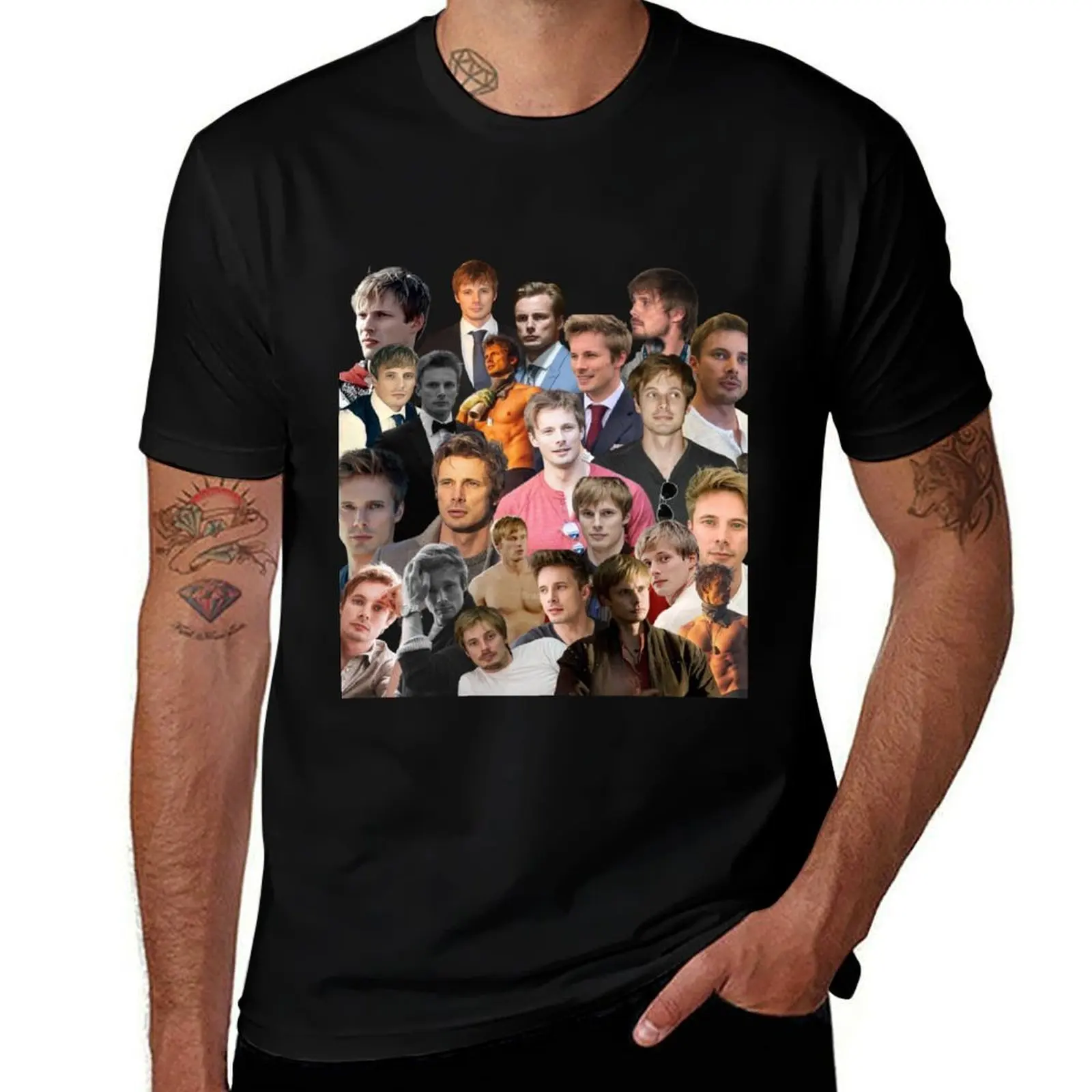 bradley james photo collage T-Shirt Casual Soft Cotton Short Sleeve Tee T-Shirt