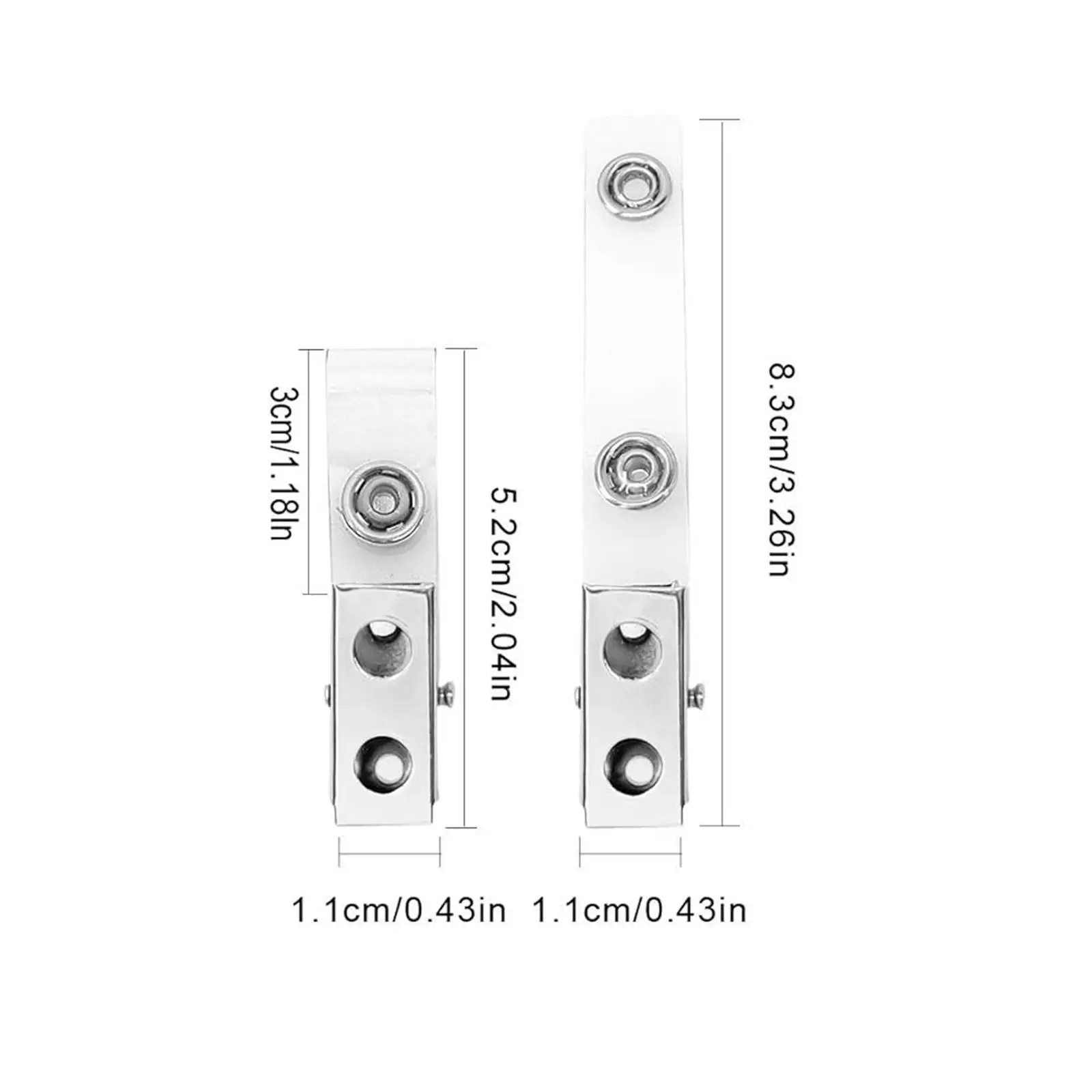 3x 100Pcs Metal ID Clips Clear ID Clips for ID Holders Name Tags ID Cards