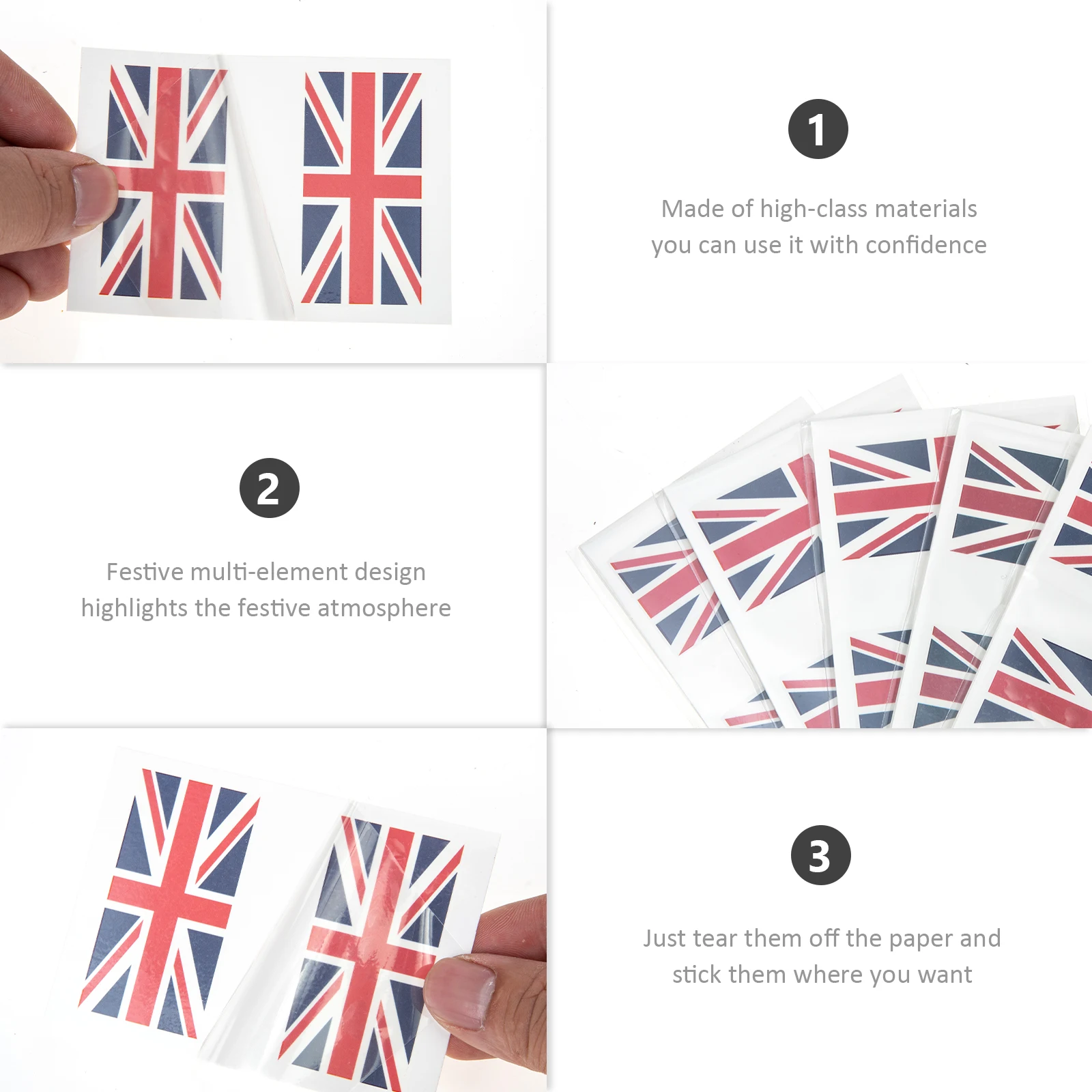 

Creative 5 Sets Waterproof National Flag Face Stickers Patriotic Sport Match Decals Skin-Friendly Temporary Tattoos Arms Neck