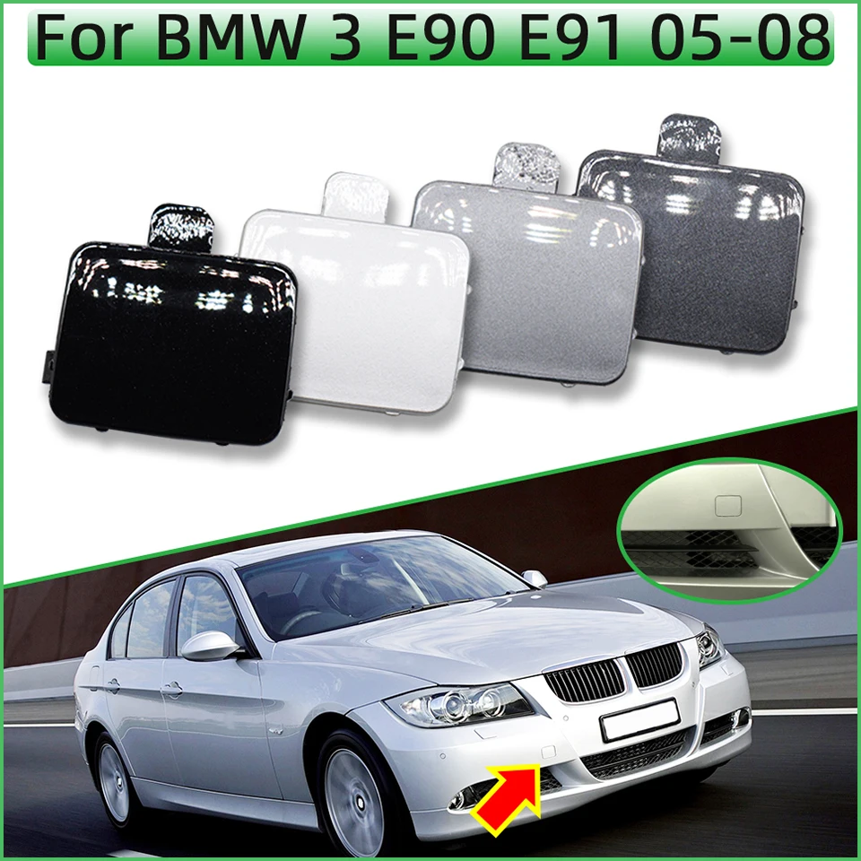 

Front Bumper Towing Hook Cover Cap For BMW 2005-2008 E90 E91 318 320 325 330 High Quality Tow Garnish Trim Hitch Lid Painted