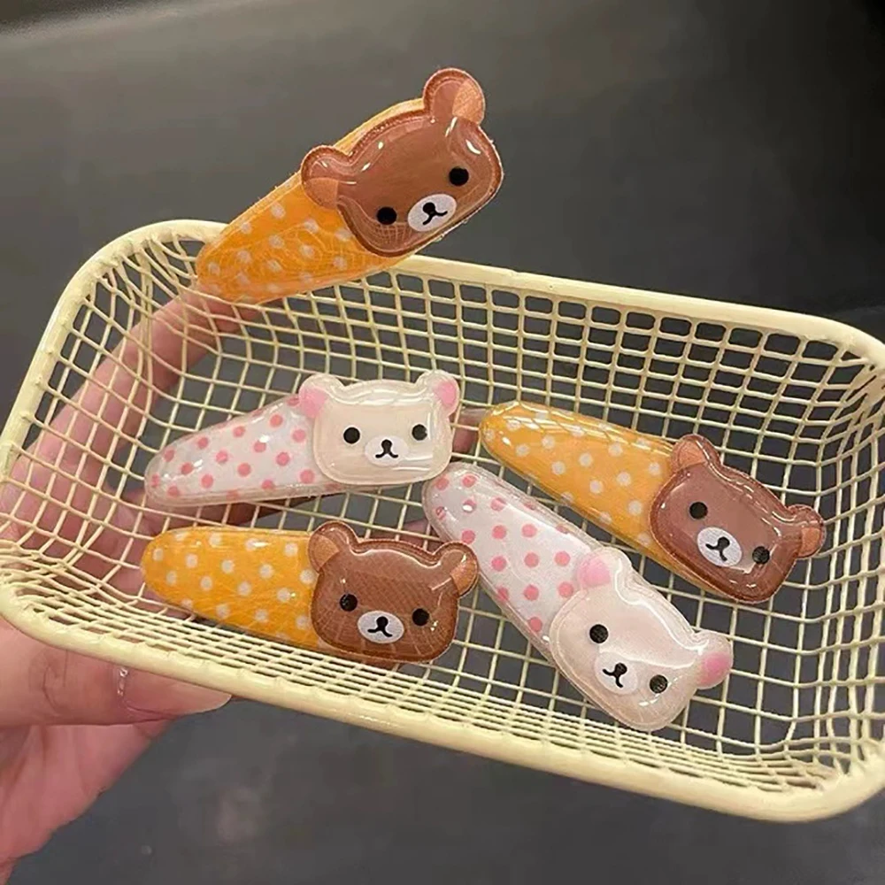 لطيف Rilakkuma موجة نقطة BB مشبك شعر الكرتون الملاك المجنح الدب الصغير الانفجارات الجانب كليب Kawaii فتاة دبابيس الشعر اكسسوارات هدية