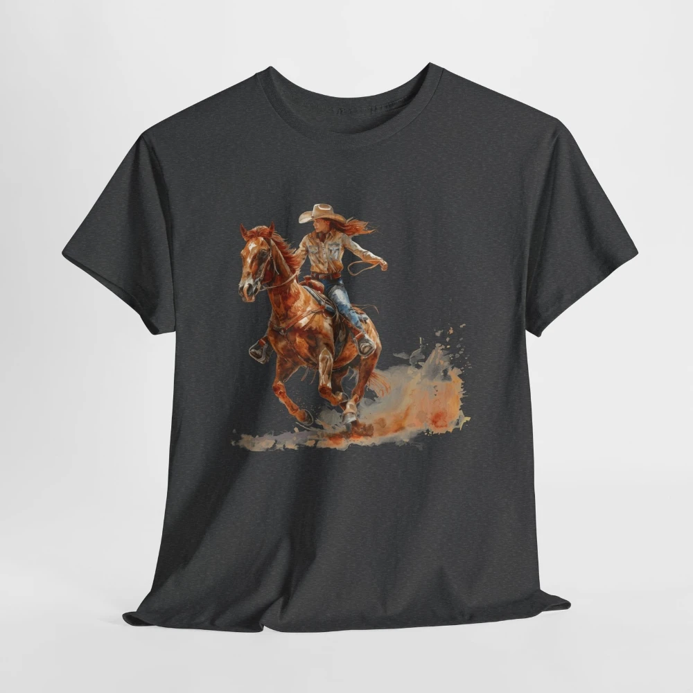 المائية راعية البقر المحملة البلد الغربية موضوع قميص روديو عاشق هدية القطن للجنسين س الرقبة قصيرة الأكمام بلوزات غير رسمية الموضة #5