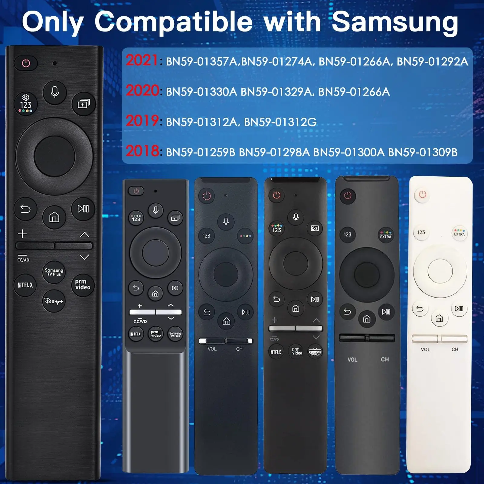 Replacement for Samsung Smart TV Remote,Voice Control Compatible with 2022 BN59-01385A,for Most 2018 to 2022 Smasung Crystal UHD