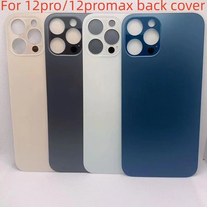 For iPhone 12 Pro Max Back Glass Panel Battery Cover Replacement Parts best quality size Big Hole Camera Rear Door Housing Case