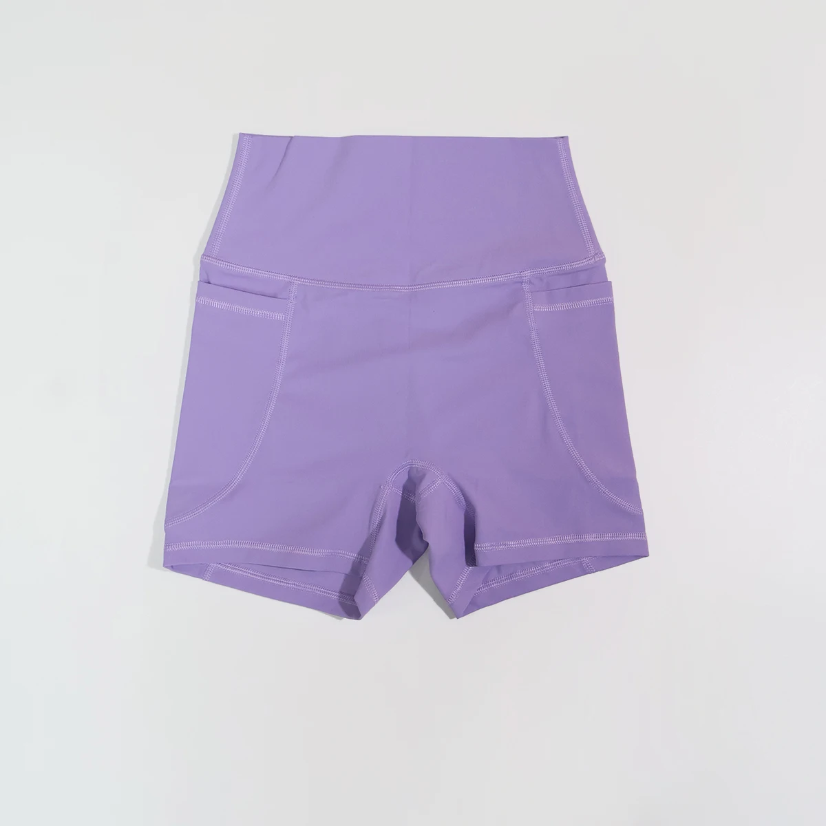 Damen-Sportshorts-Set mit hoher Taille, Taschen-Details, eng anliegende Laufhose, Damen-Fitness-Workout-Yoga-Leggings, Po-Lifting – Detail 17
