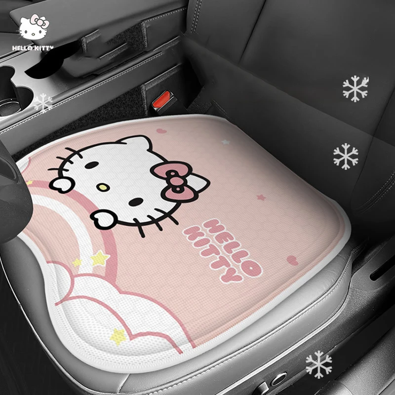 Sanrio Car Seat Cushion Protector Gel Summer Breathable Ice Silk Cushion Cartoon Hello Kitty My Melody Car Accessories Gift