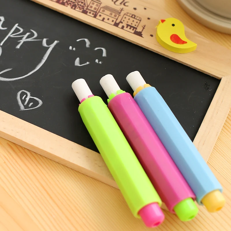 Clipe de suporte de giz colorido para professores, não tóxico, limpo, saúde, escrita, crianças, acessórios para tábua, 5pcs
