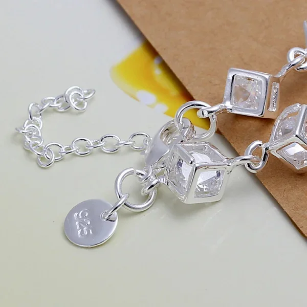 Silver color exquisite white crystal stone CZ bracelet fashion charm for women lady wedding hot sale female section H241