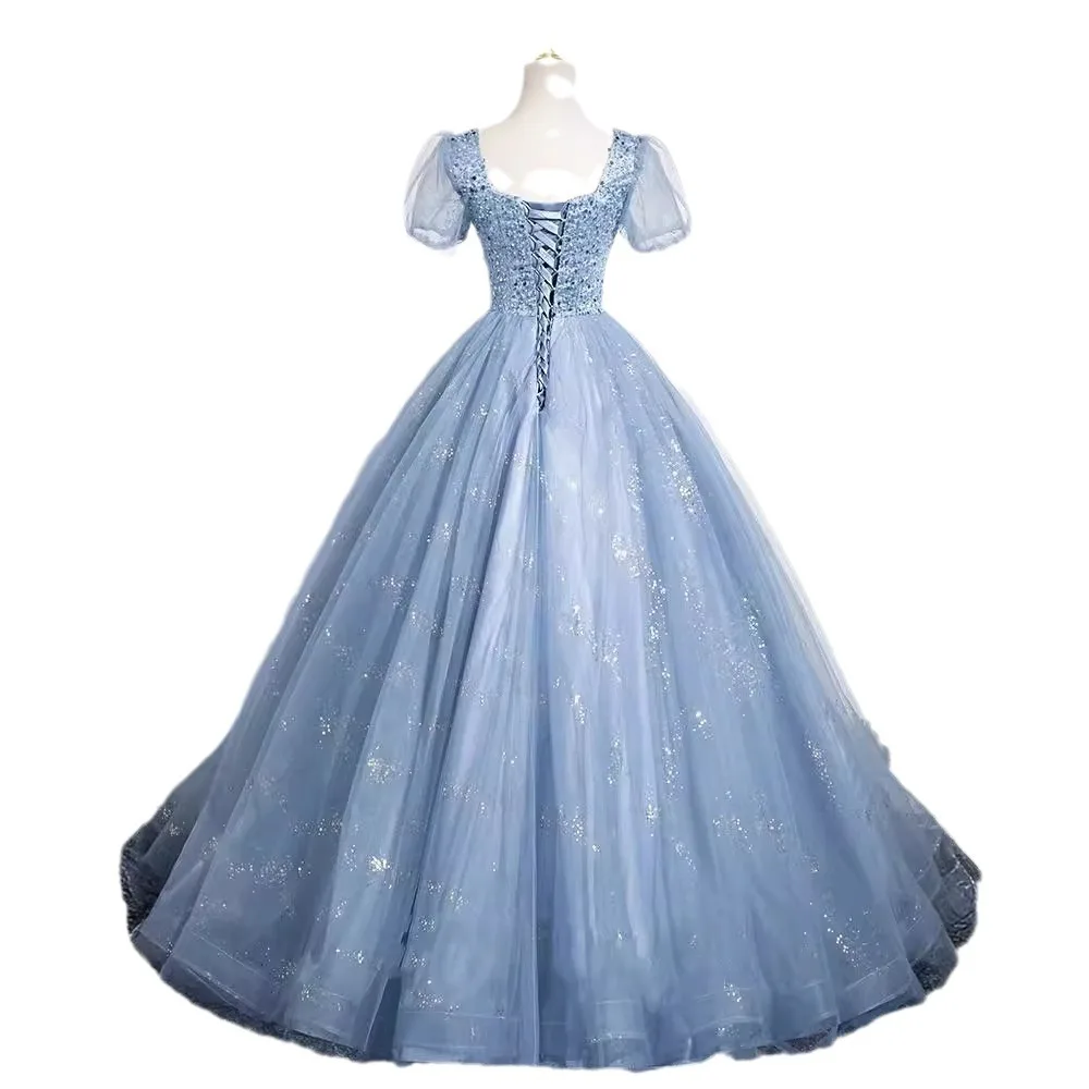   Novo mori quinceanera vestidos querida com miçangas escape princesa renda lantejoulas luz vestidos de baile noite personalizado