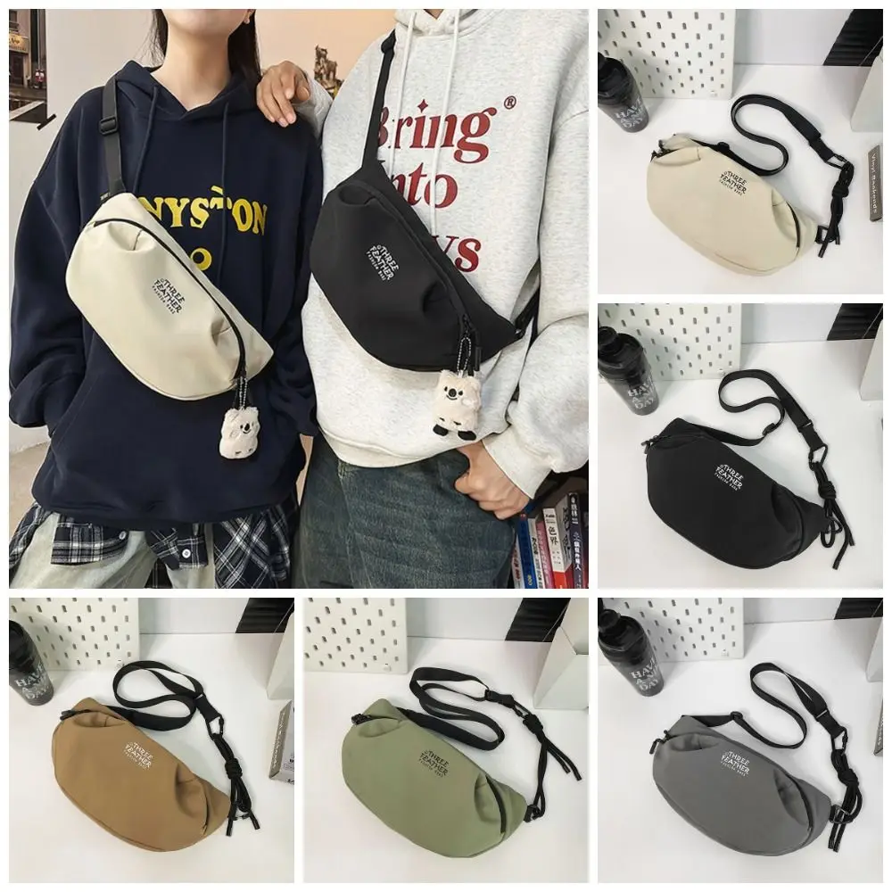 

Casual Male Chest Bag Multifunctional Adjustable Strap Sports Half Moon Bag Large Capacity Zipper Men Crossbody Bag Unisex