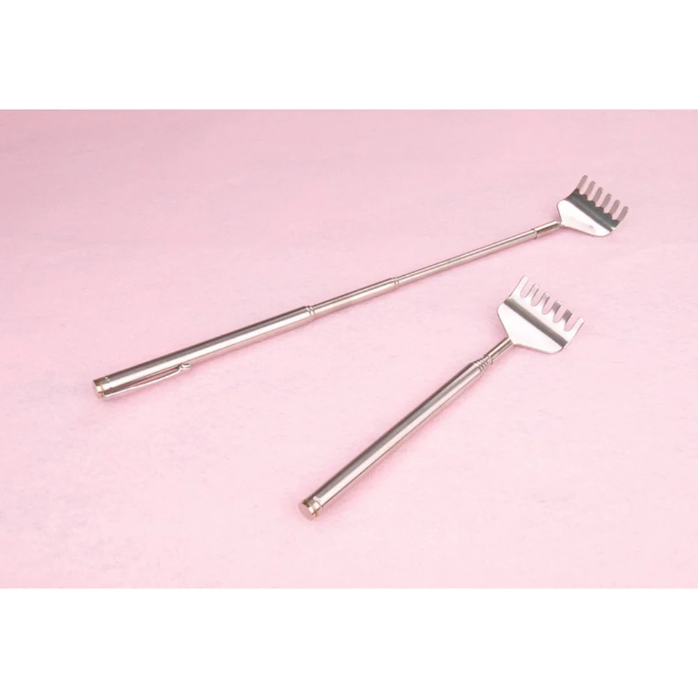 Esticador traseiro extensível, 18cm-53cm, portátil, aço inoxidável, telescópico, alívio de coceira, antiferrugem, metal, massageador, capa de caneta