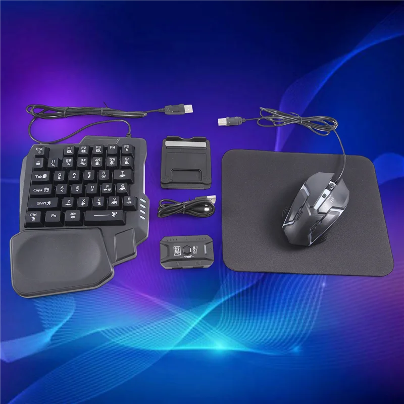 AY14 -M1 Pro Комплект клавиатуры и мыши с курицей Многофункциональный конвертер с одноручной клавиатурой и мышью X1