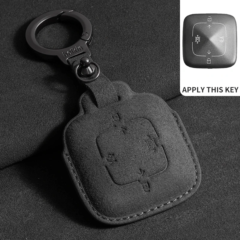 

Leather 4 Buttons Car Remote Key Case Cover For Zeekr X 001 007 009 Full Protector Fob Keychain Keyring Decoration Accessories