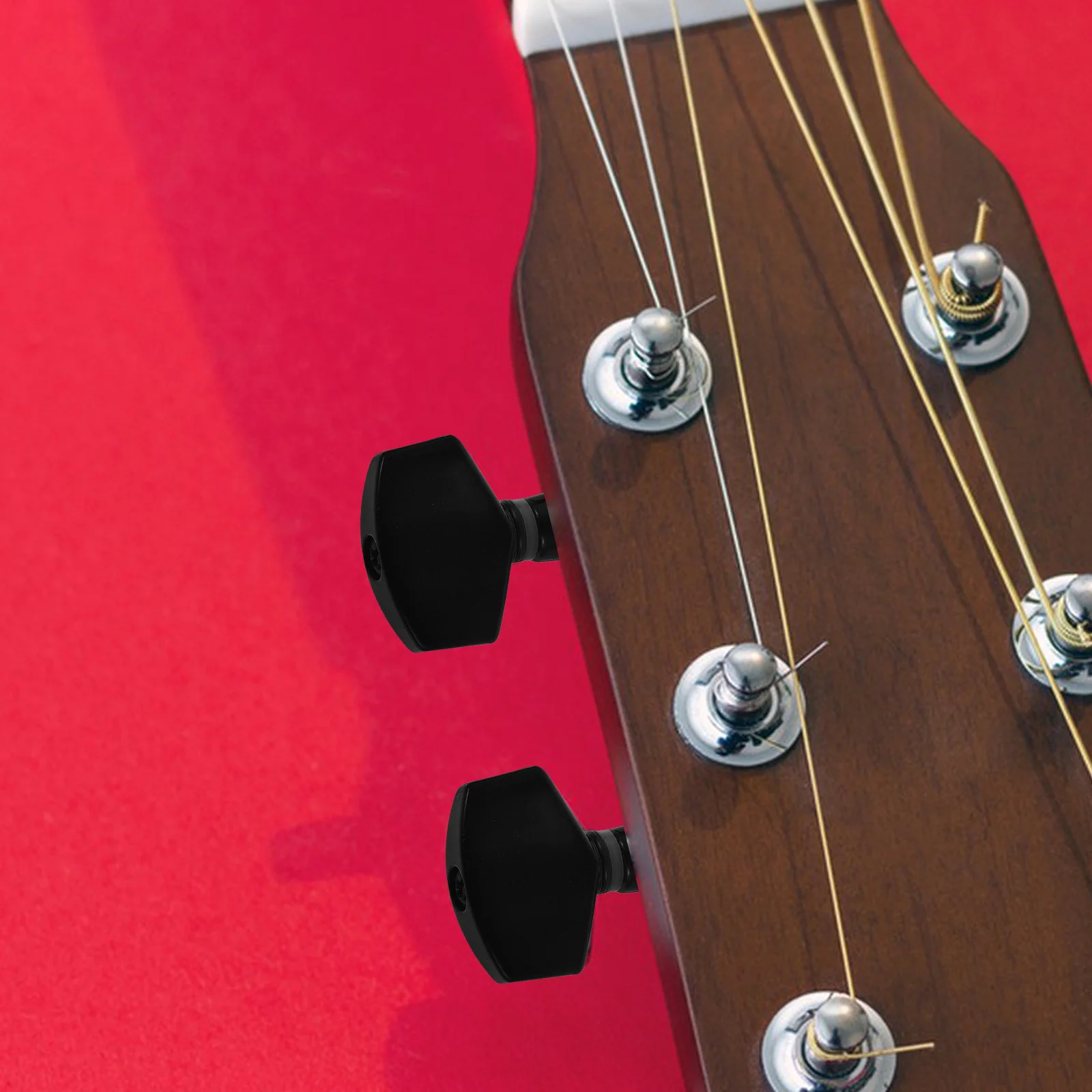 

6Pcs Acoustic Guitar Locking Tuners Full Closed Machine Heads Large Handle Easy Precision Tuning Black Guitar Tuning Machines