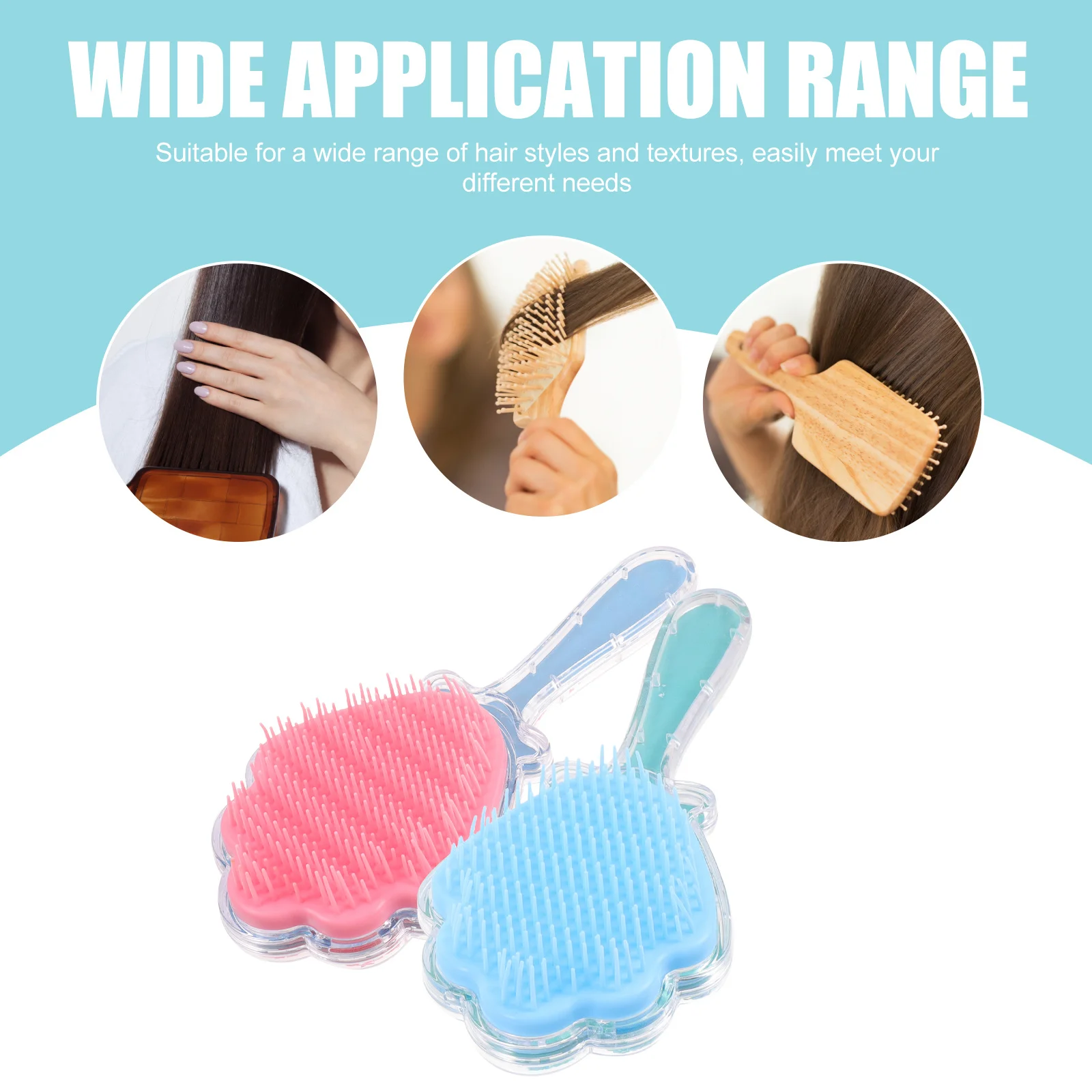 

2 шт., щетка для волос, массажная расческа для распутывания кожи головы, легкая портативная расческа для влажной и сухой уборки всех типов волос