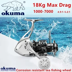 Okuma Fishing Reel 18Kg Max Drag14+1BB Anti Spinning Wheel Sea Fishing Line Reel 1000-7000
