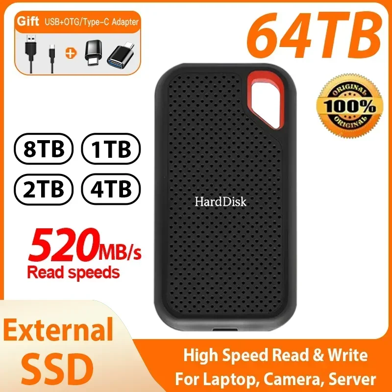 

Original SSD Hard Disk 1TB External Hard Drive 2TB Mobile Drive Hard Disk High Speed Portable Electronics for Laptop/Computer/PC