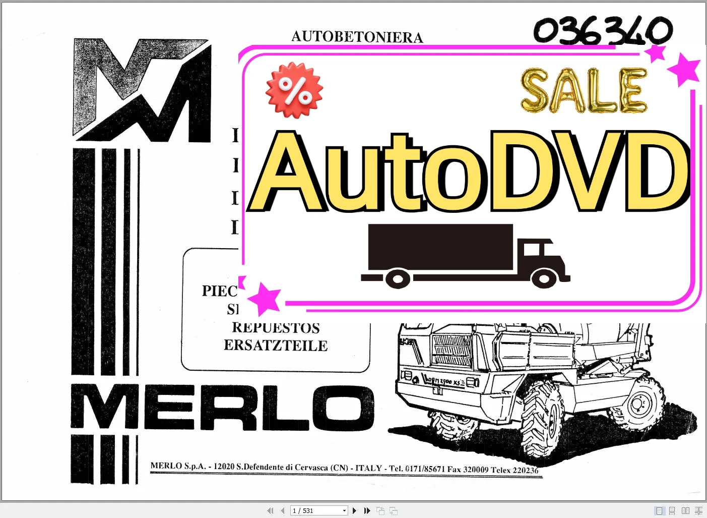 

AutoDVD Merlo New Updated 2023 Parts Catalog 1.37 GB PDF