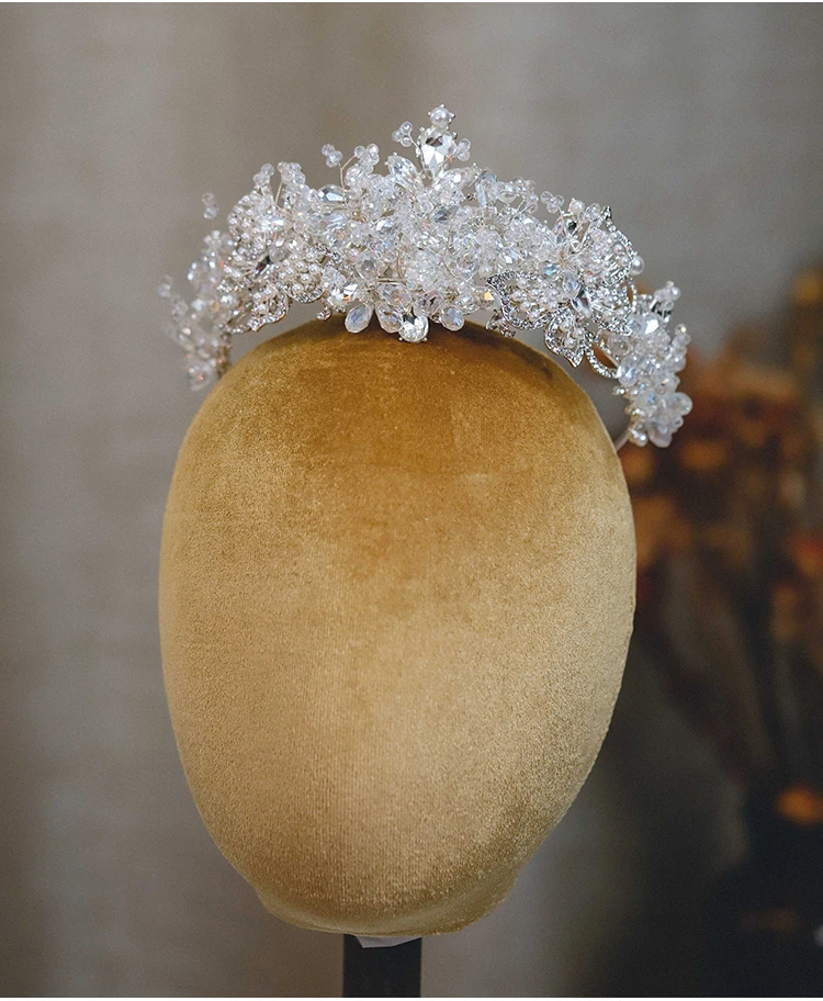 Imagem -06 - Cc-coroas de Casamento para as Mulheres Headpiece de Noivado Jóias de Noivado 100 Contas de Cristal Diadema Tiaras Presente An048