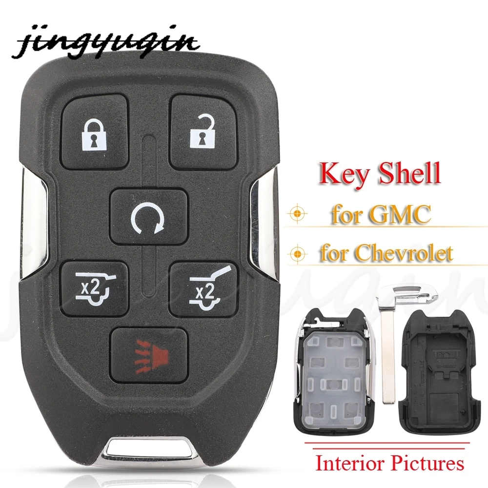 

jingyuqin 6 Buttons Remote Car Key Shell Case Fob For For Chevrolet Tahoe Suburban For GMC Yukon XL Accessories Car Styling