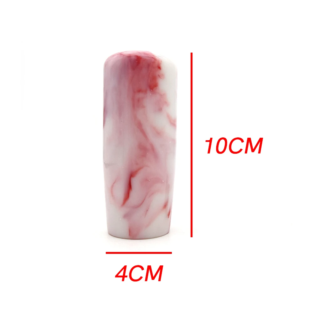 JDM Universal Acrylic Long Gear Stick Shift Knob Manual Transmission Marble Lever Shifter Knob Head with M8 M10 Adaptor