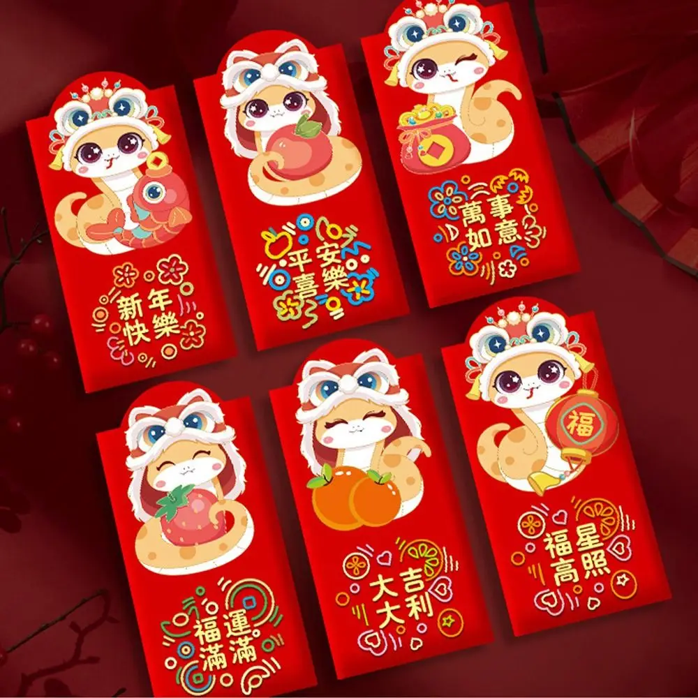 Estilo chinês 2025 cobra ano envelope vermelho bênção tradicional sorte dinheiro bolsos hongbao festivo ano novo envelope vermelho bônus