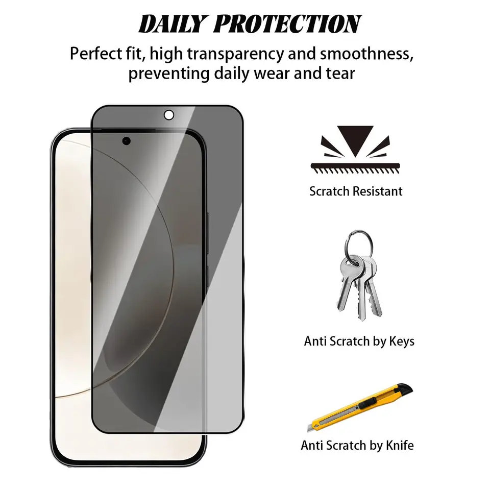 Para Honor X7e Protectores de Pantalla de Privacidad Vidrio Templado Dureza 9H A prueba de Golpes Anti-rayaduras Películas Anti-espía para Honor X7e 3