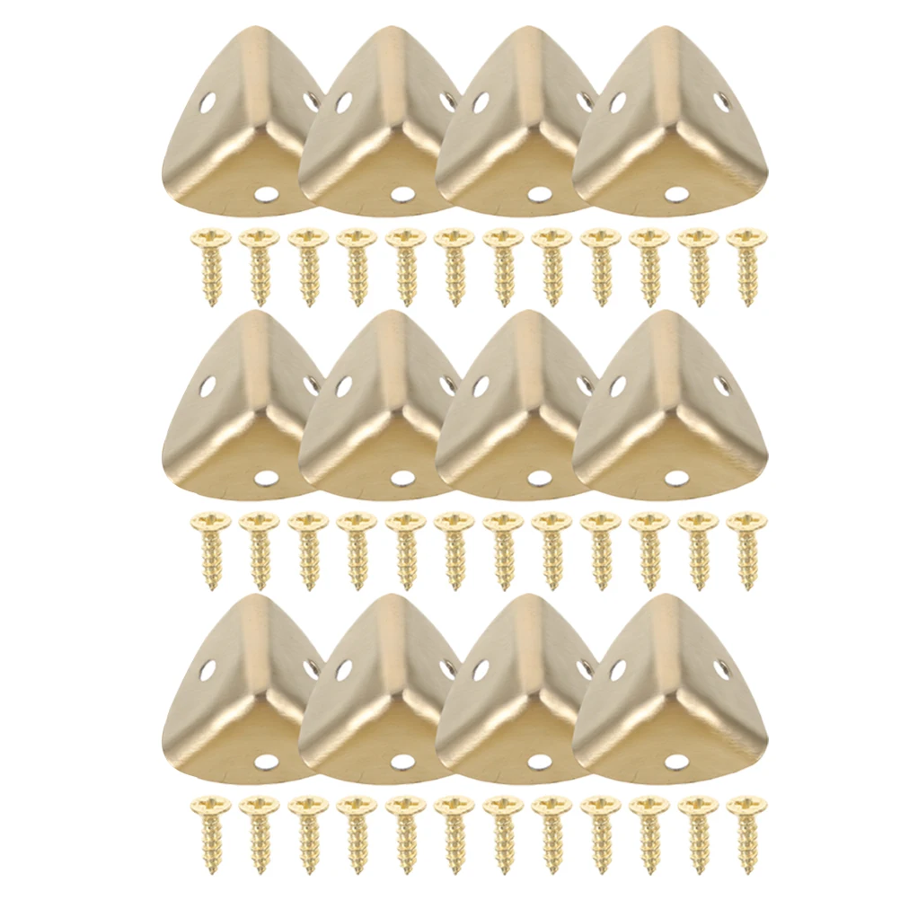 

12Pcs 90 Degree Metal Box Corner Protectors Stainless Steel Edge Guards for Wooden Cabinets Jewelry Boxes Furniture